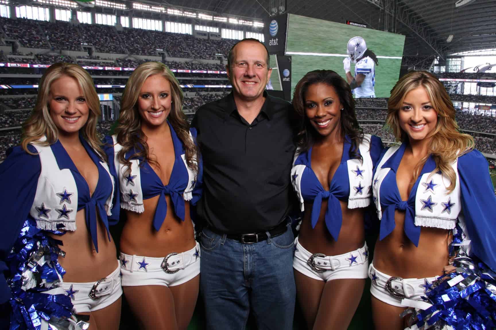 With just a second of editing, guests looked like they were having their photos made from the suite level at AT&T Stadium.